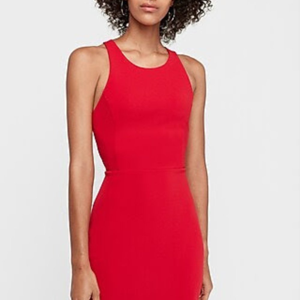 Express XS Open Back High Neck Bodycon Dress